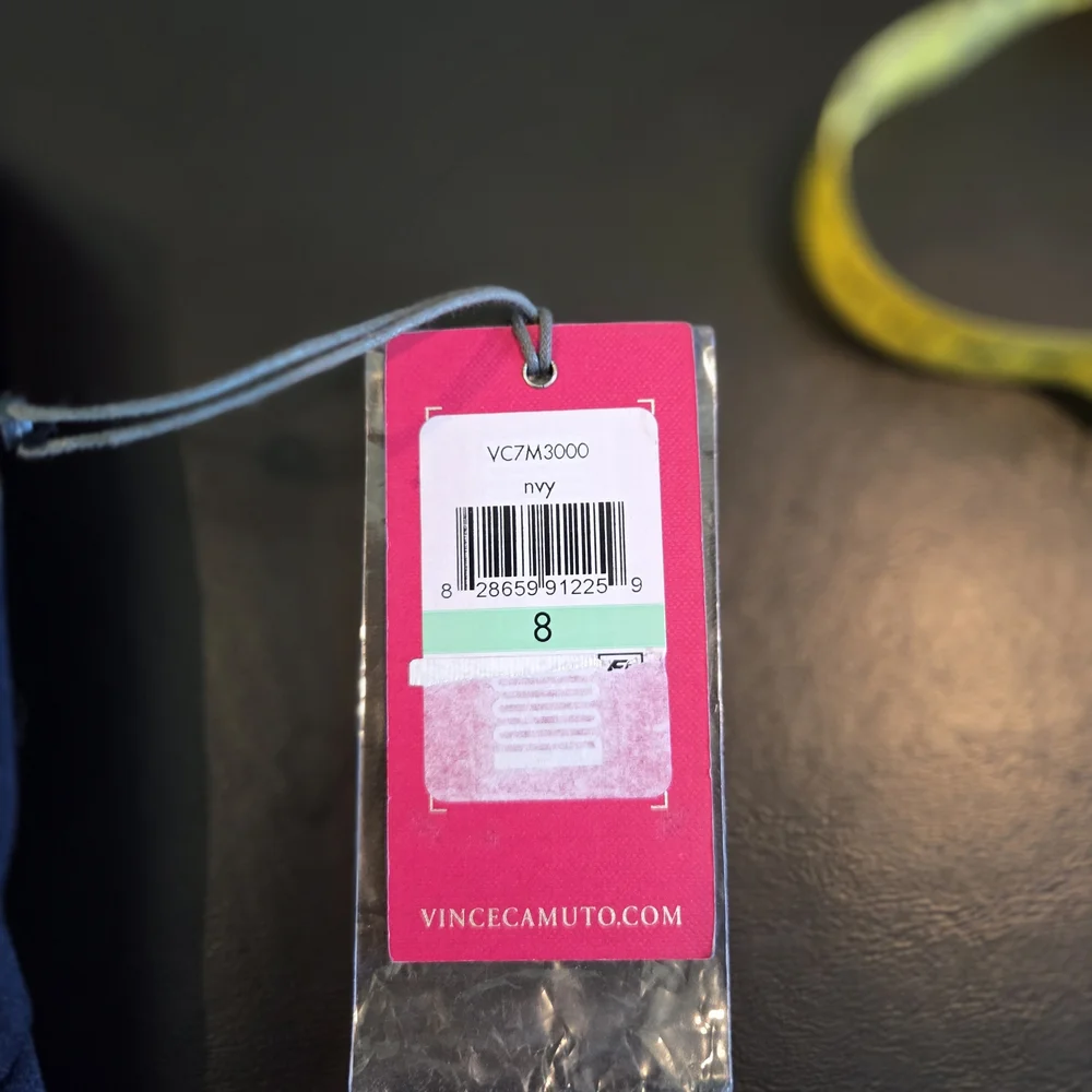 Vince Camuto NWT Navy Jewel Embellished Neckline Sheath Dress Size 8 - Picture 4 of 11